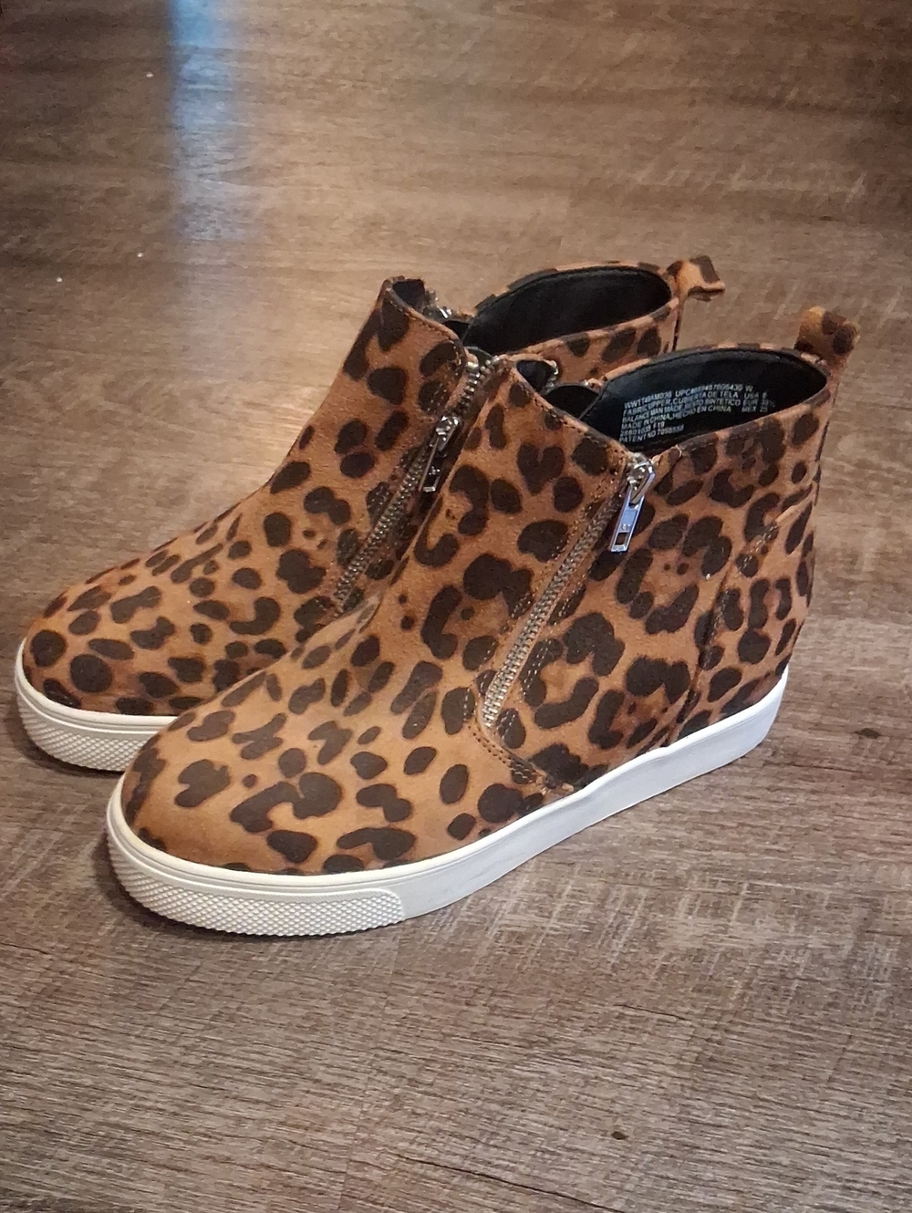 Cheeta Print Womens Wedges,W8